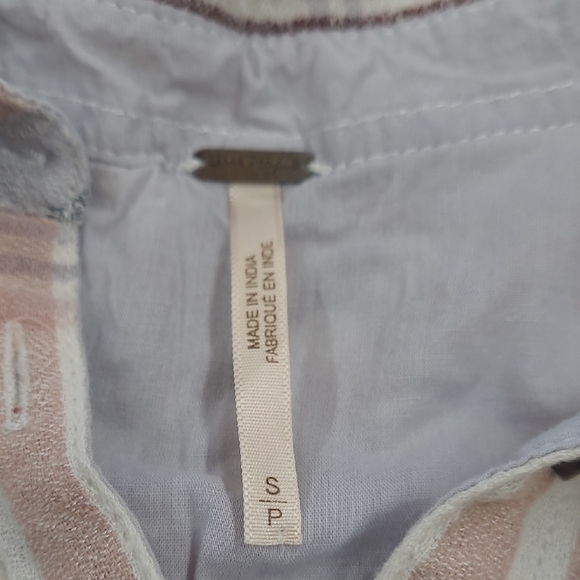 Free People White, Blue, Muave Plaid Shirt Size S - Picture 8 of 10